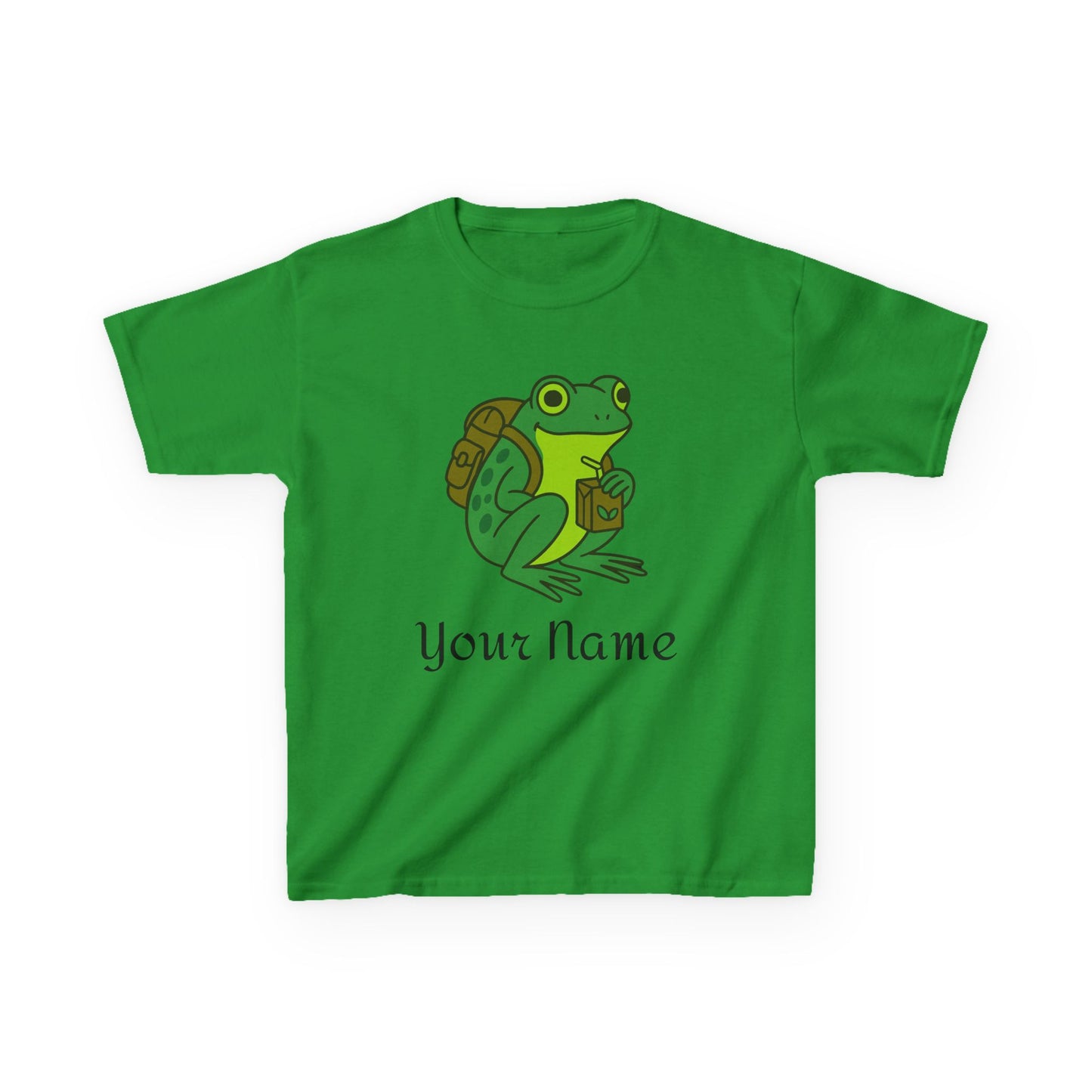 Personalized Green Frog Backpack & Juice Box Kids T-Shirt