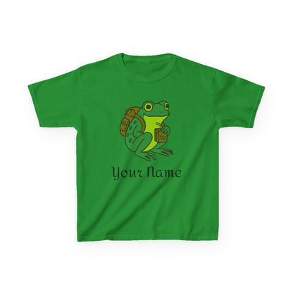 Personalized Green Frog Backpack & Juice Box Kids T-Shirt