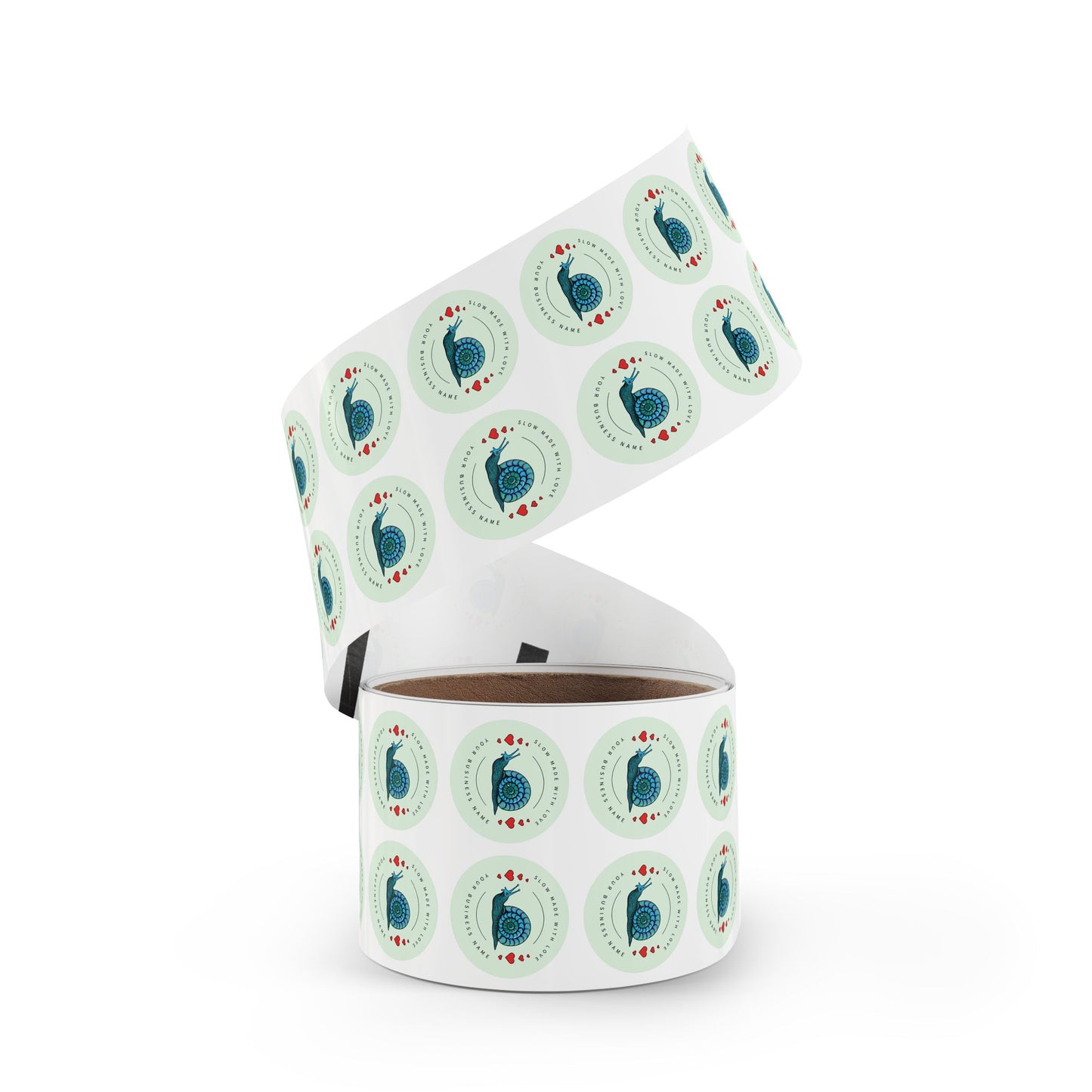 “Slow Made with Love” Personalized Sticker Roll – Blue Snail Labels