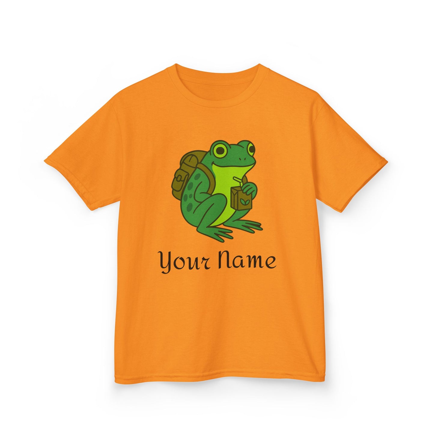 Personalized Green Frog Backpack & Juice Box Kids T-Shirt