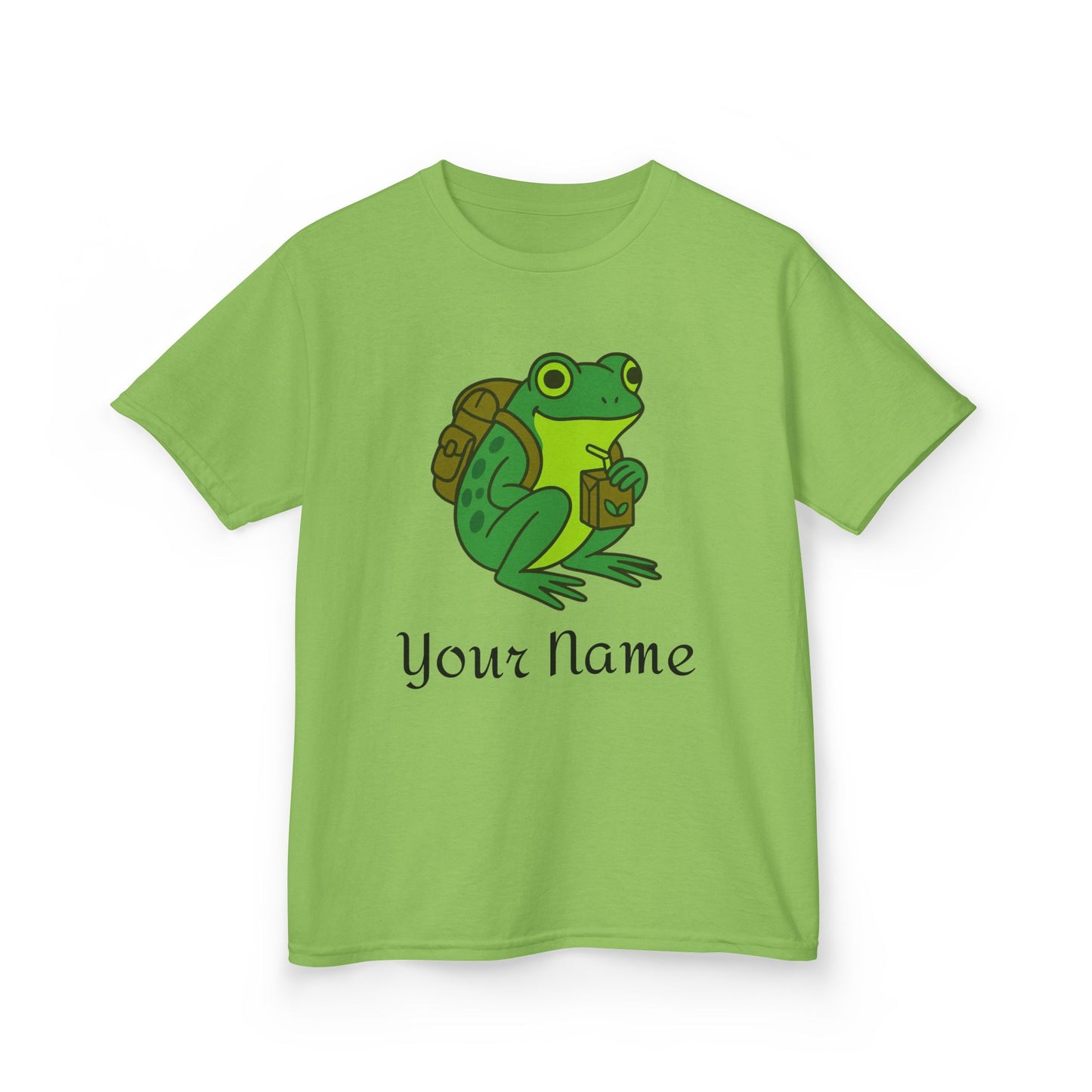 Personalized Green Frog Backpack & Juice Box Kids T-Shirt