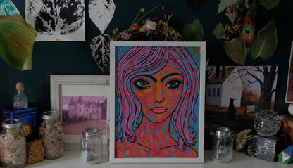 Cosmic Woman – Original Pop Art Portrait Painting