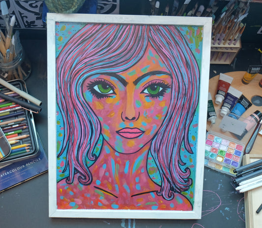 Cosmic Woman – Original Pop Art Portrait Painting
