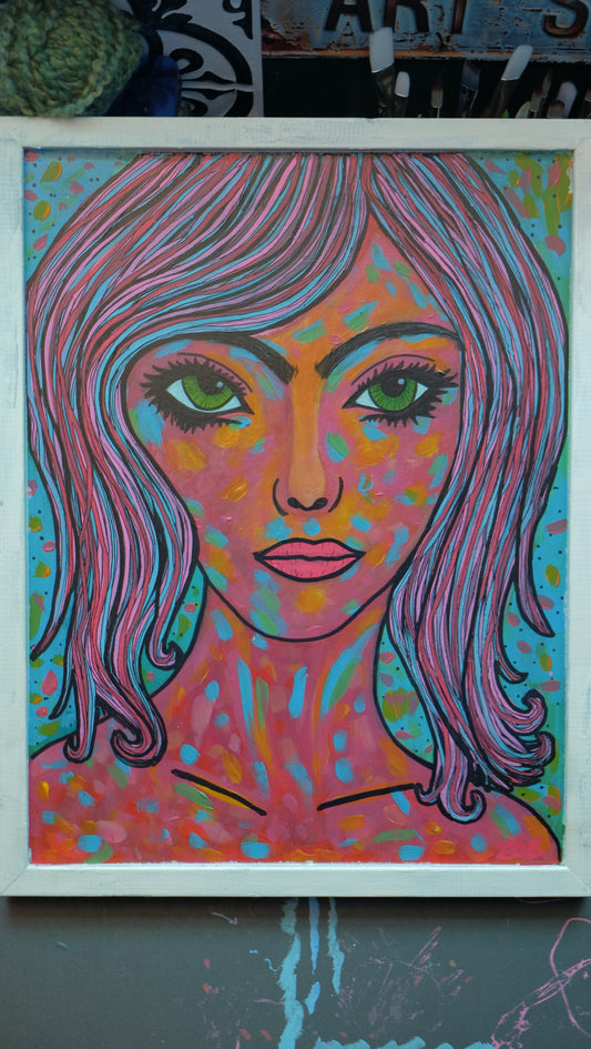 Cosmic Woman – Original Pop Art Portrait Painting