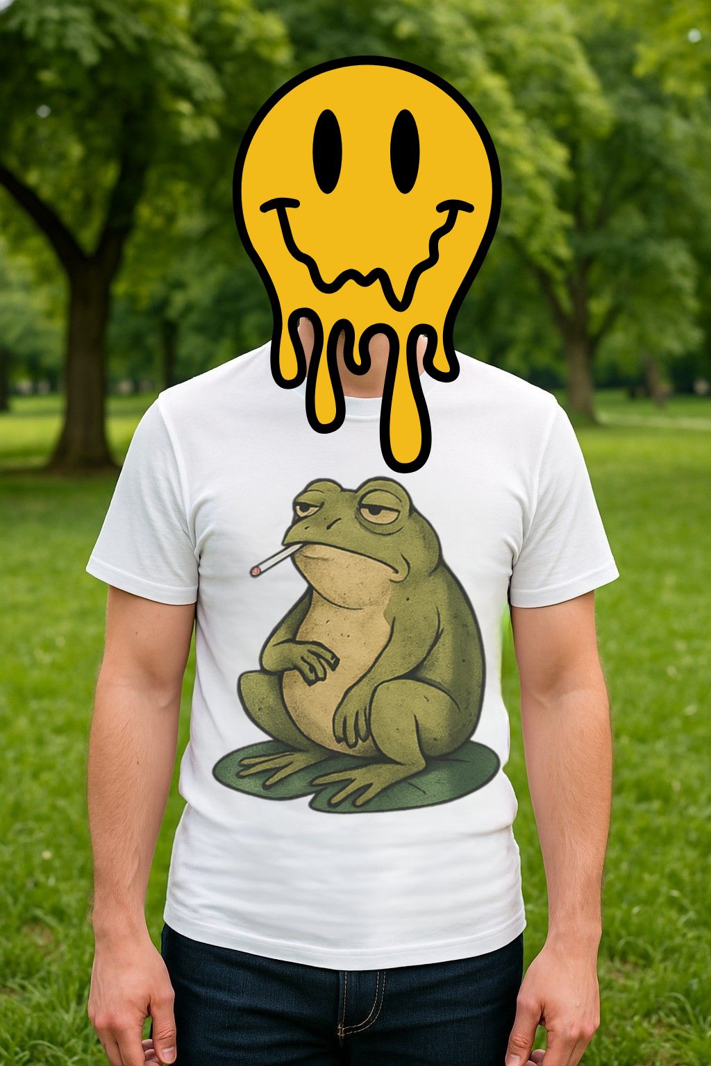 “Long Frog Day” – Grumpy Frog Smoking T-Shirt