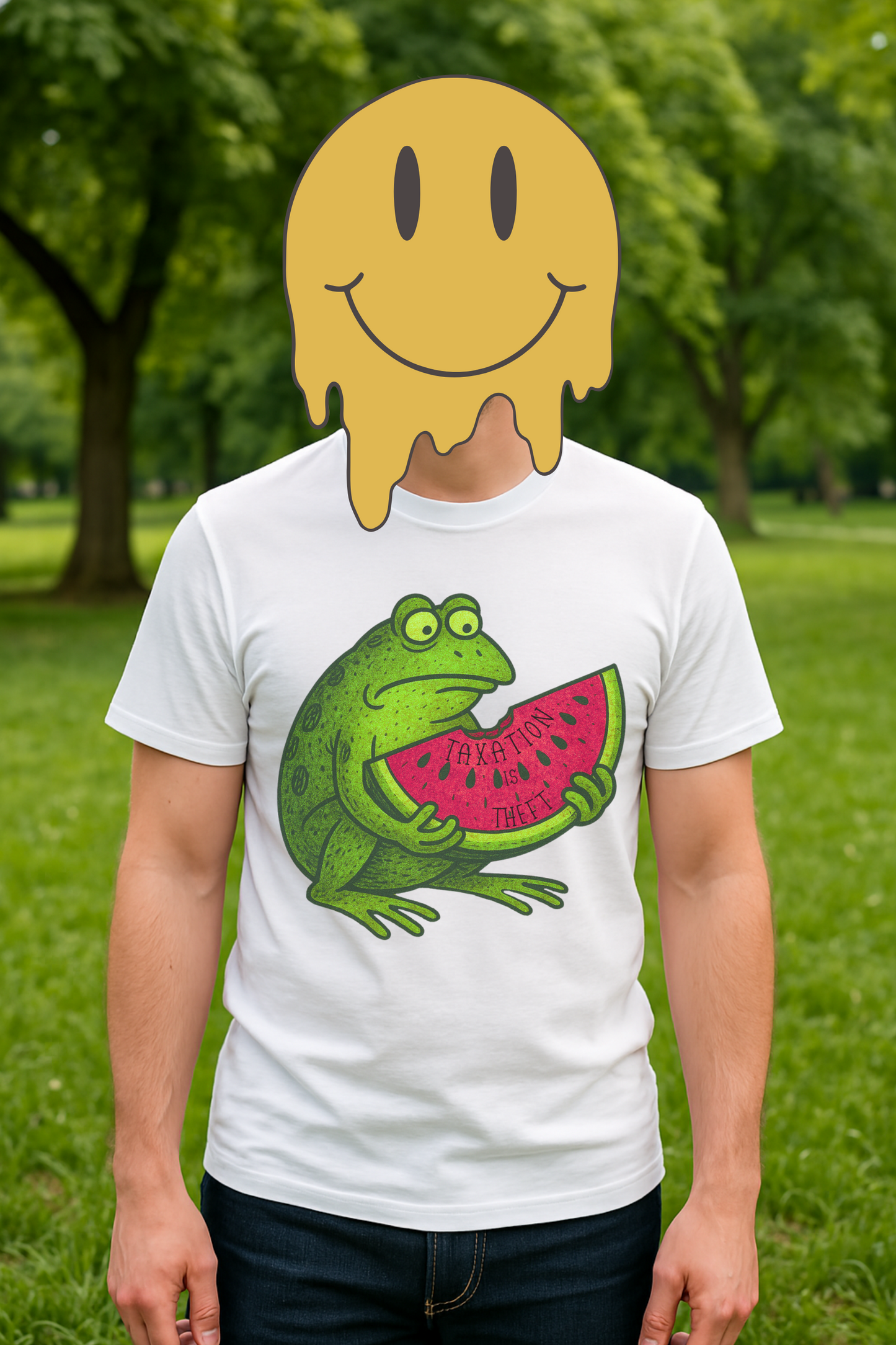 “Taxation Is Theft” Frog Tee – Watermelon Woes