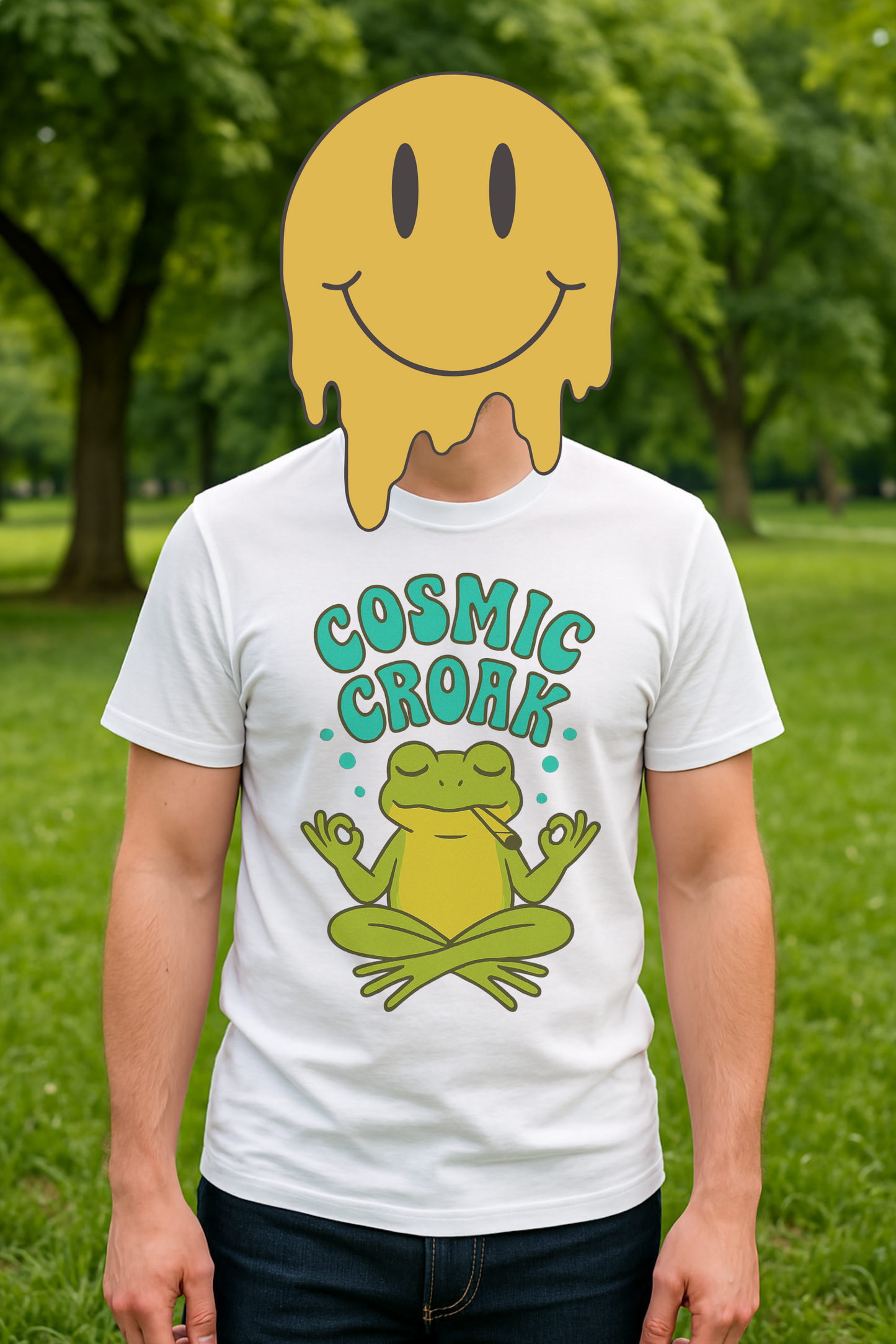 Cosmic Croak – Meditating Frog T-Shirt