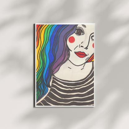 Chromatic Reverie – Rainbow Hair Art Print