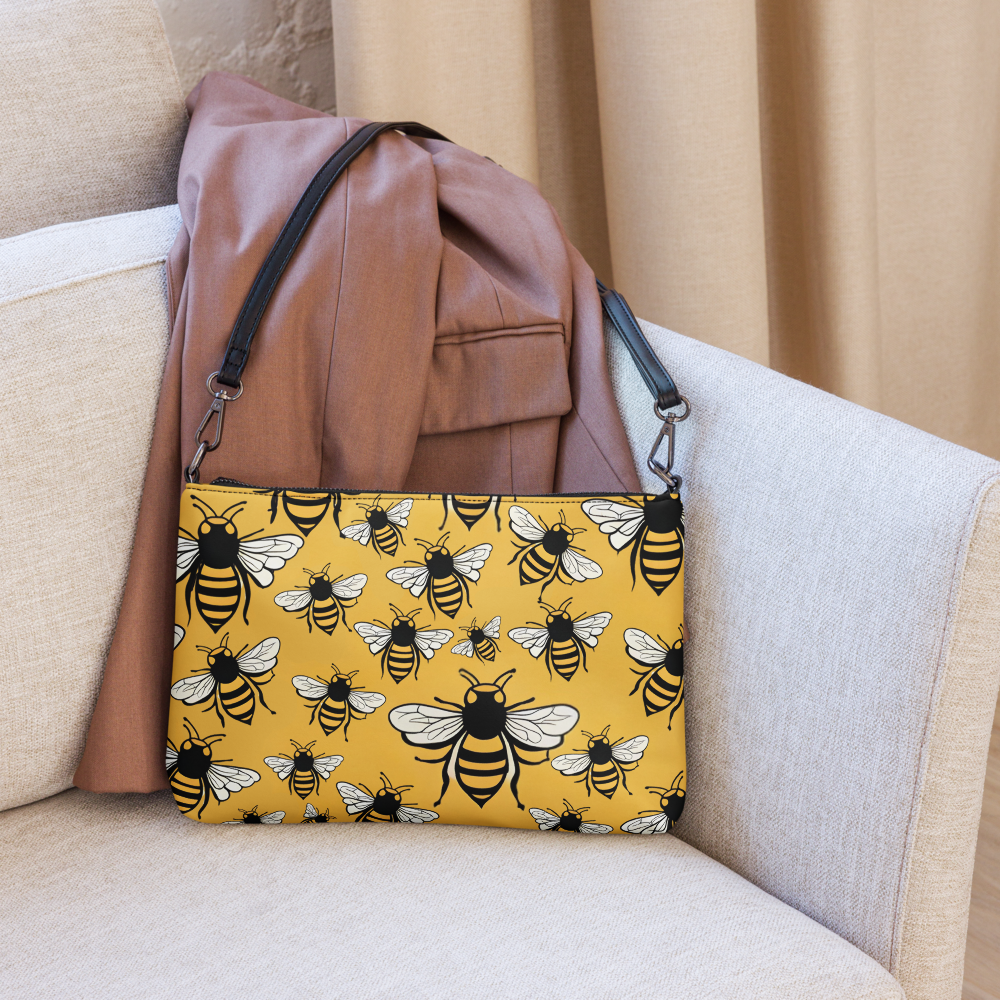 The Queen’s Carry – Crossbody Bag (Bee Pattern) 🐝✨