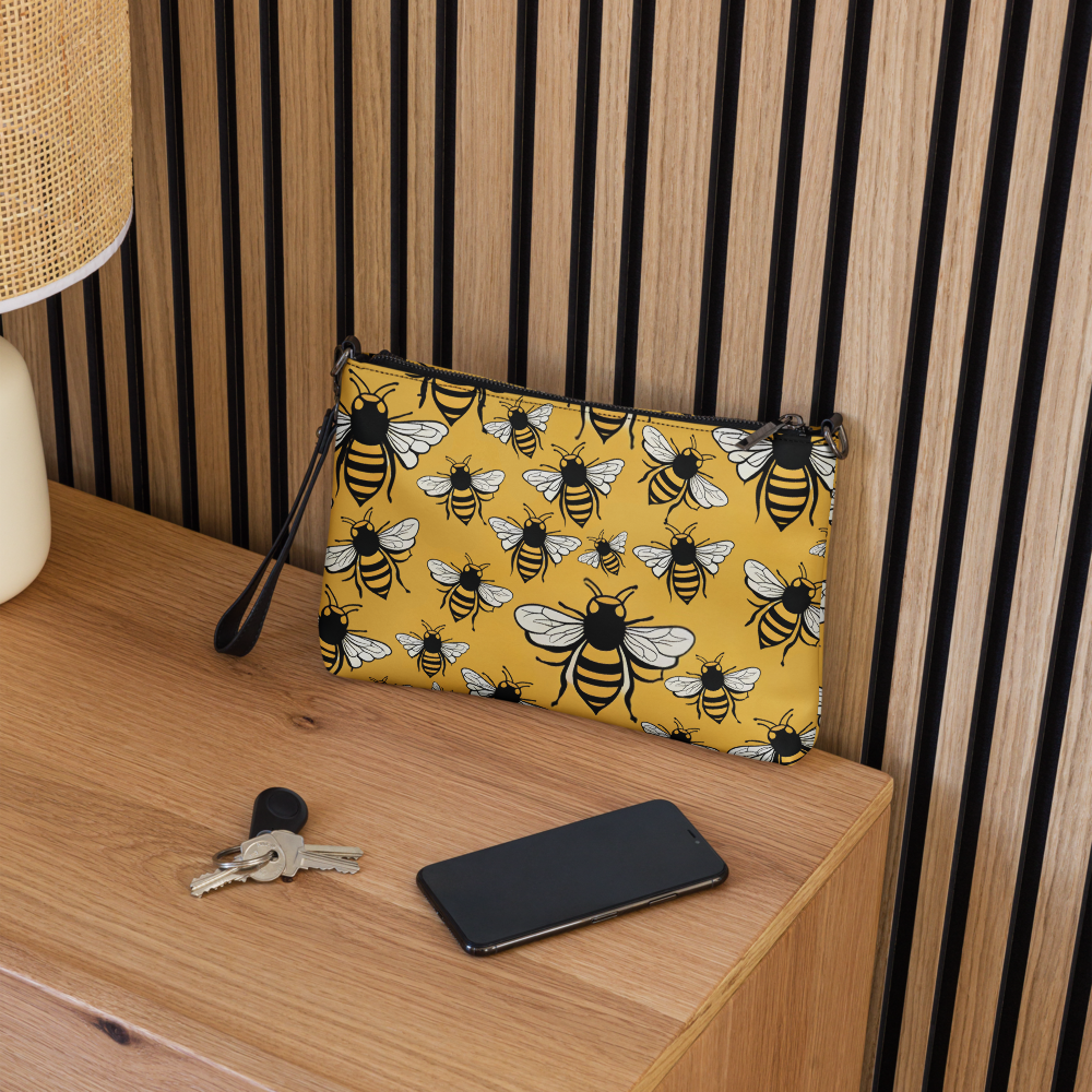 The Queen’s Carry – Crossbody Bag (Bee Pattern) 🐝✨