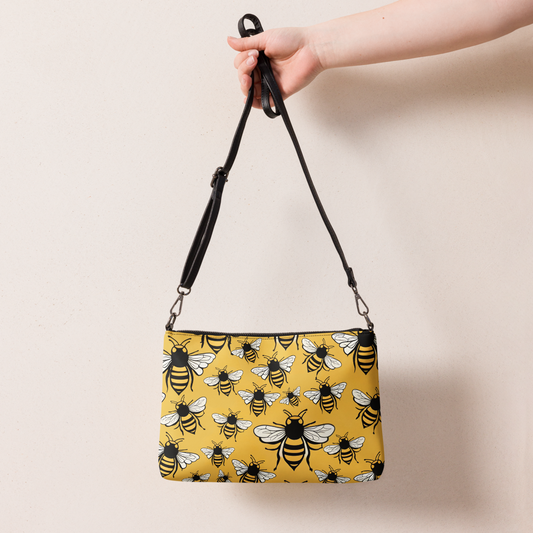 The Queen’s Carry – Crossbody Bag (Bee Pattern) 🐝✨