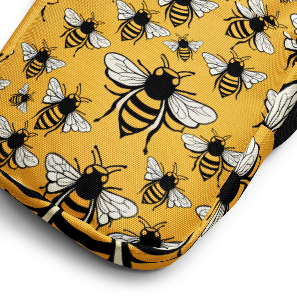 The Queen’s Carry – Crossbody Utility Bag (Bee Pattern) 🐝✨