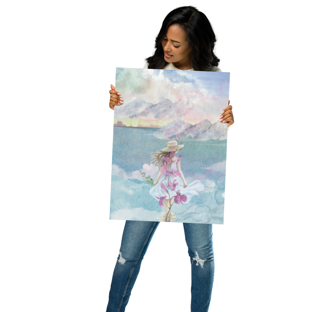 "Swift Goodbyes" – 18x24 Digital Watercolor Print 🍃🌸✨