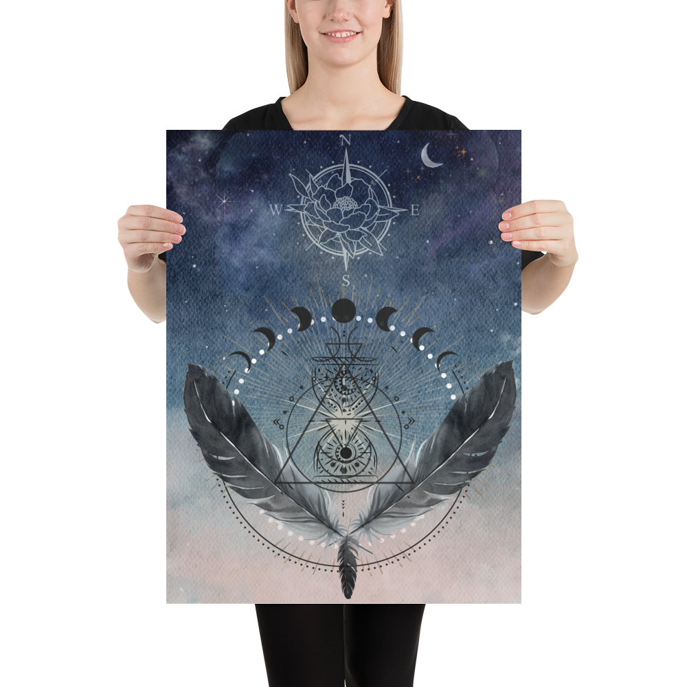 "Chart a Course" – 18x24 Digital Art Print 🌙🧭✨