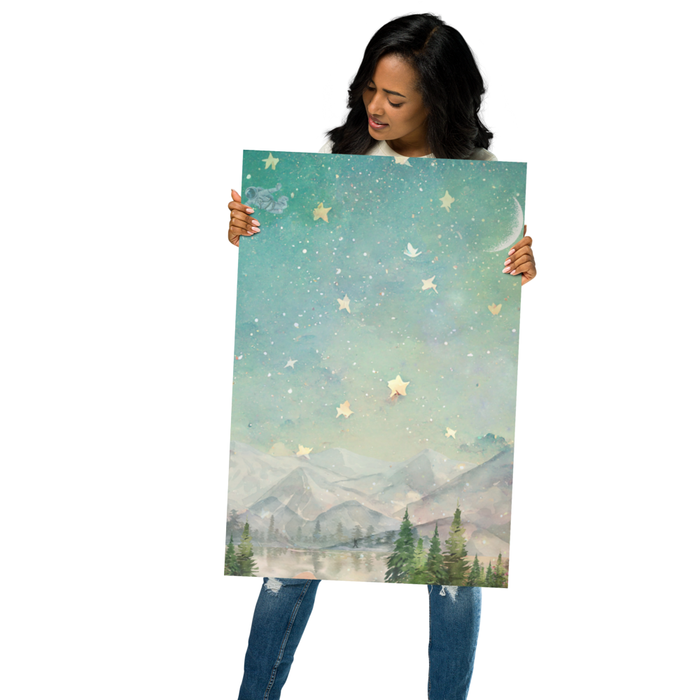 "Say Hello to the Stars" – 20x30 Digital Art Print 🌲✨👣