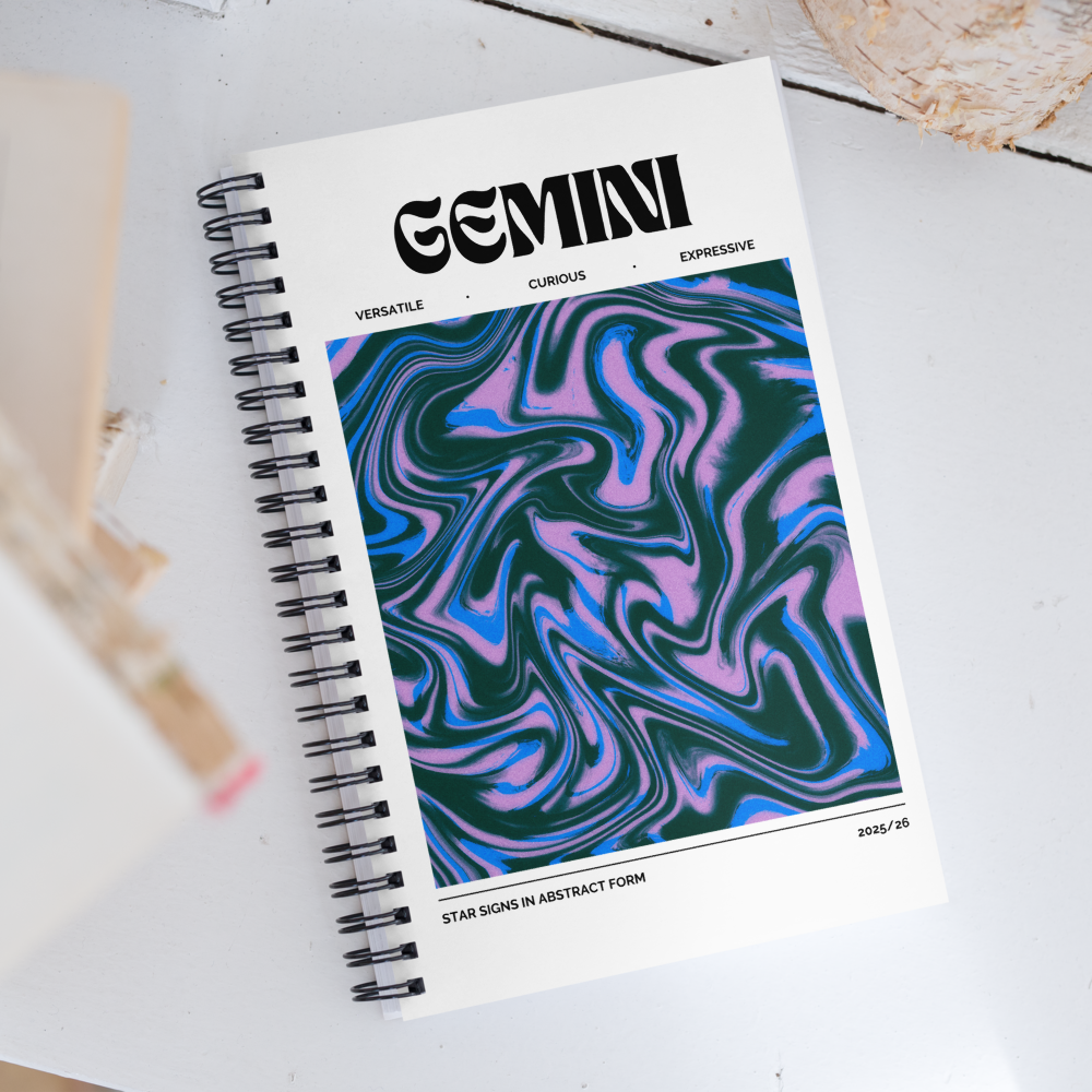 Gemini Spiral Notebook – Psychedelic Star Sign Edition ♊✨