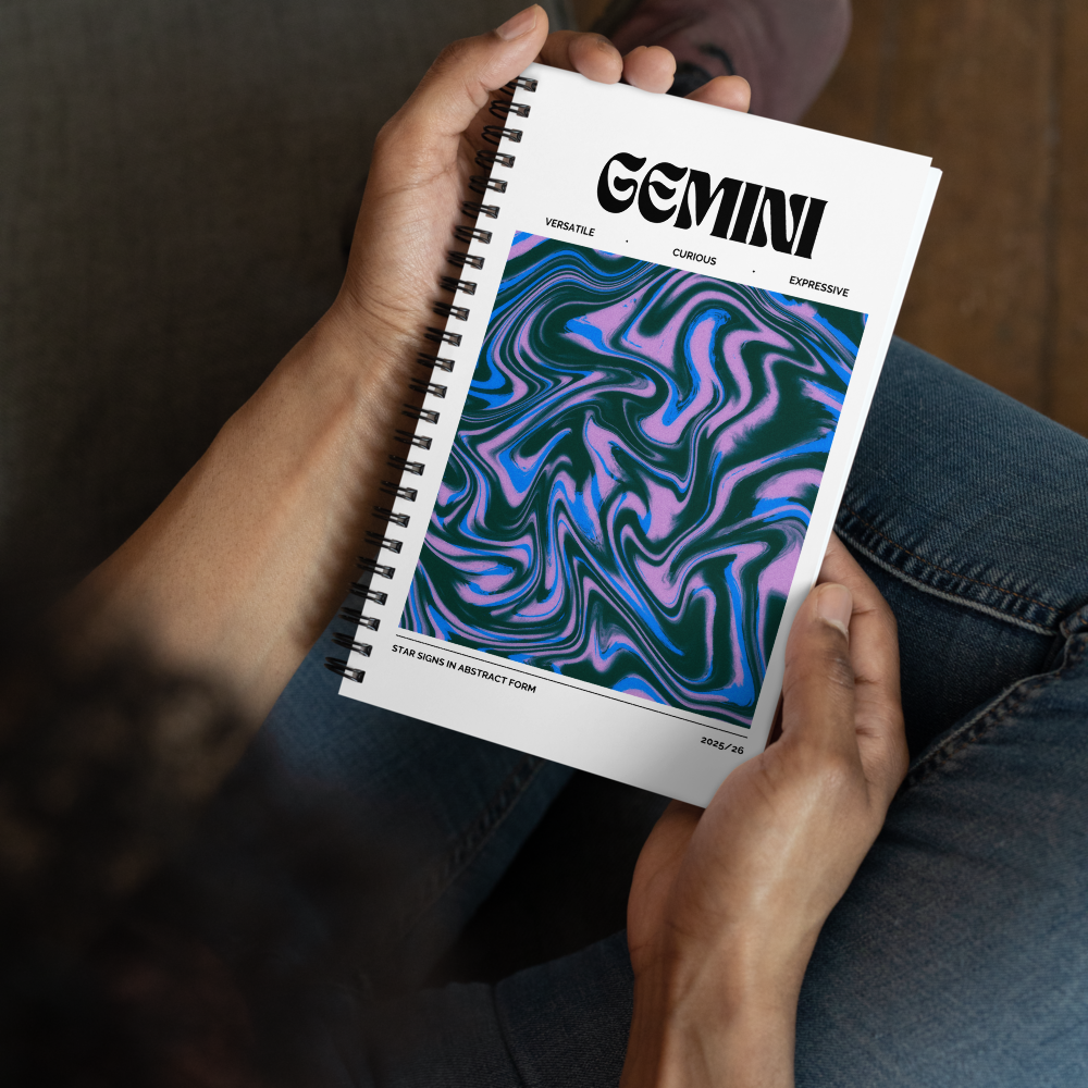 Gemini Spiral Notebook – Psychedelic Star Sign Edition ♊✨