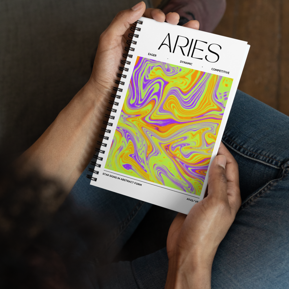 Aries Spiral Notebook – Psychedelic Star Sign Edition ♈🔥