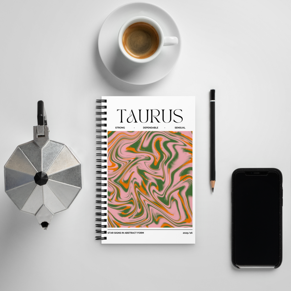 Taurus Spiral Notebook – Psychedelic Star Sign Edition ♉🌿