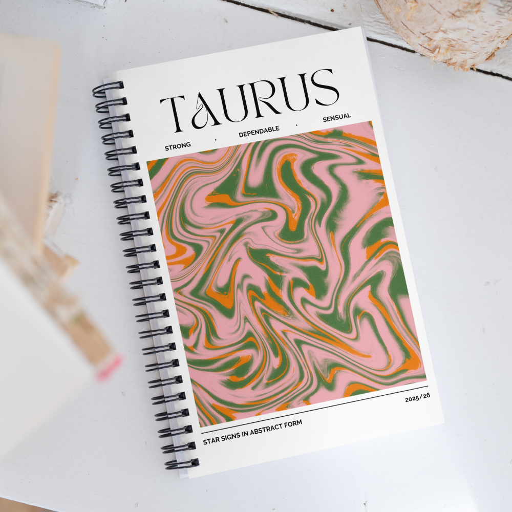 Taurus Spiral Notebook – Psychedelic Star Sign Edition ♉🌿