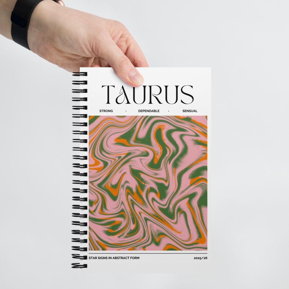 Taurus Spiral Notebook – Psychedelic Star Sign Edition ♉🌿