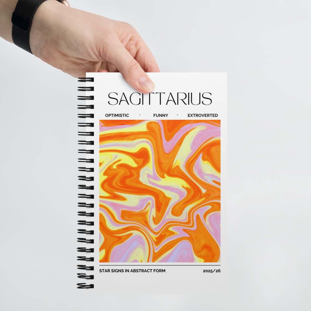 Sagittarius Spiral Notebook – Psychedelic Star Sign Edition ♐🔥