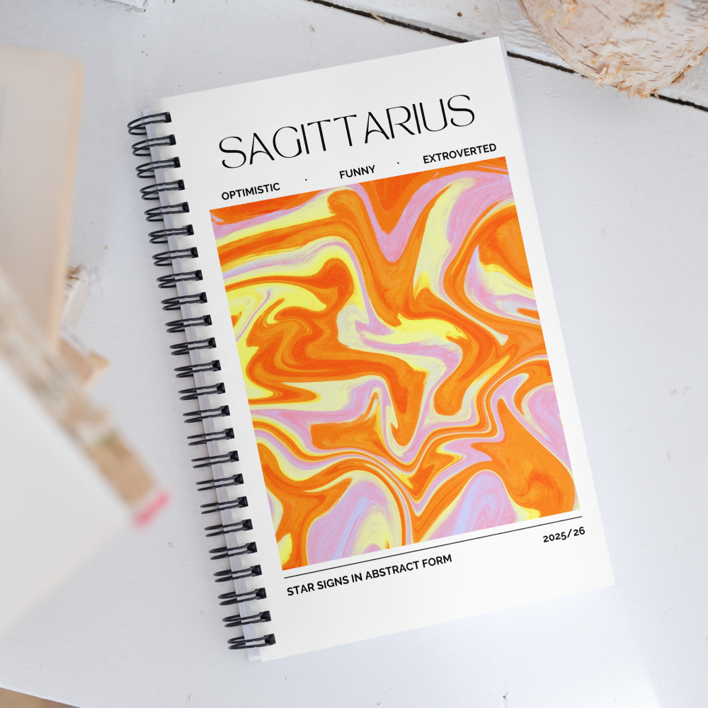 Sagittarius Spiral Notebook – Psychedelic Star Sign Edition ♐🔥