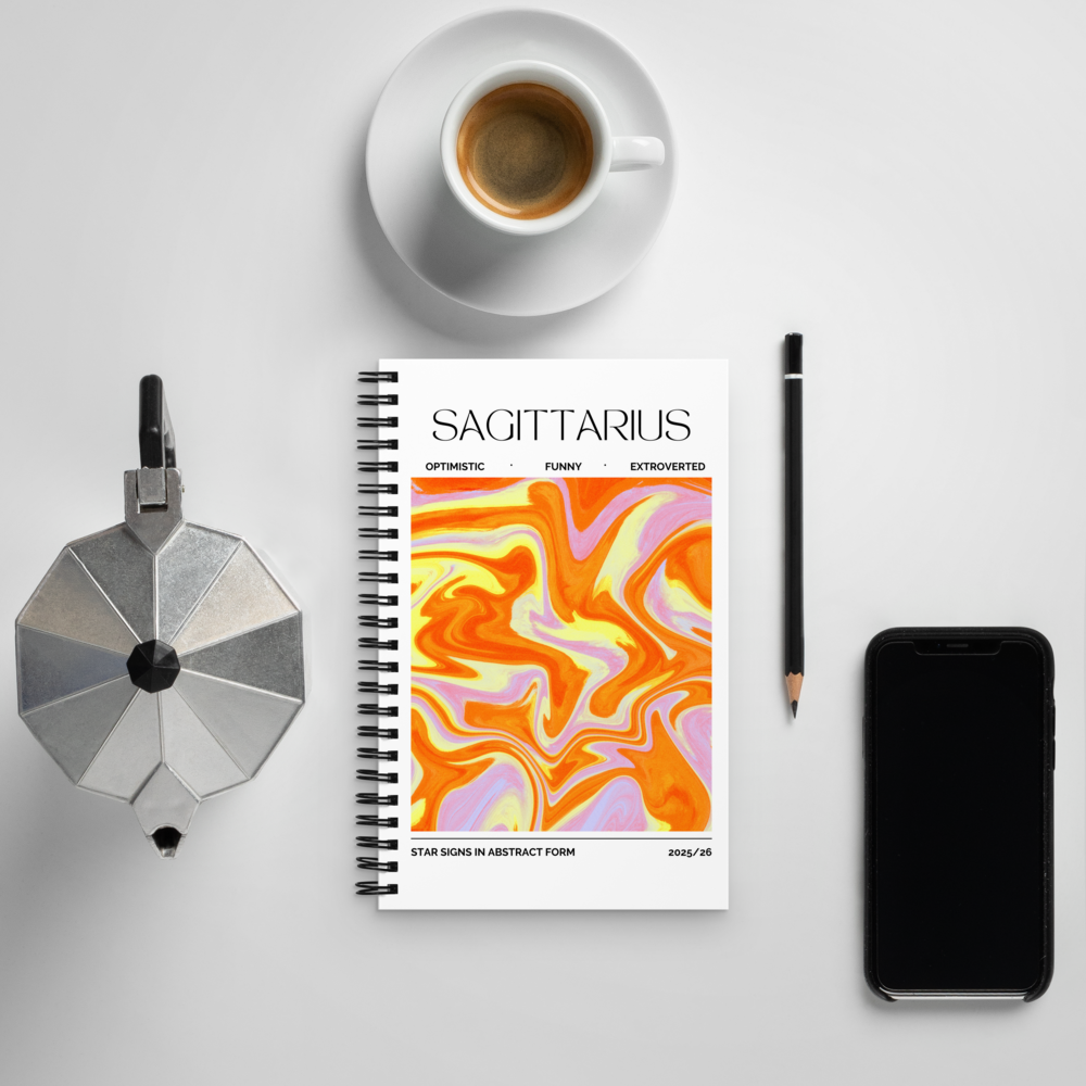 Sagittarius Spiral Notebook – Psychedelic Star Sign Edition ♐🔥