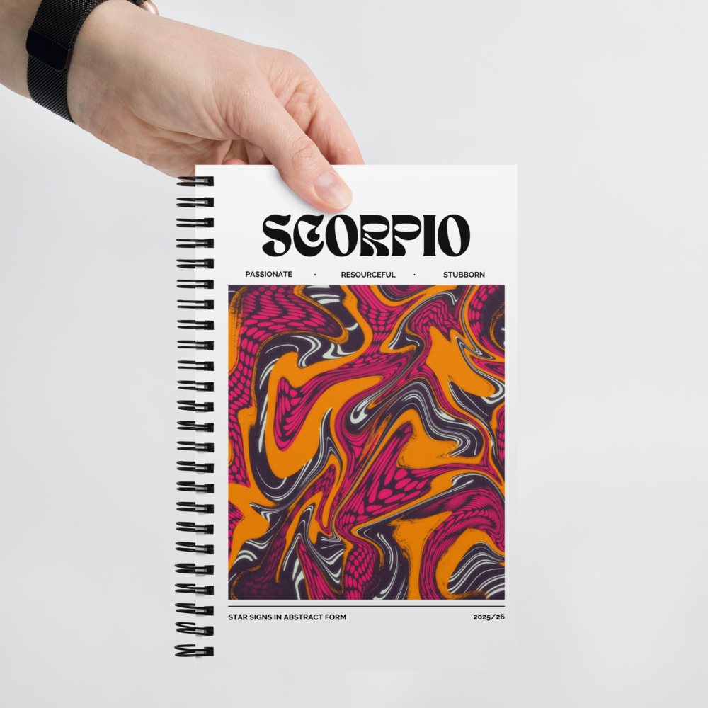 Scorpio Spiral Notebook – Psychedelic Star Sign Edition ♏🖤