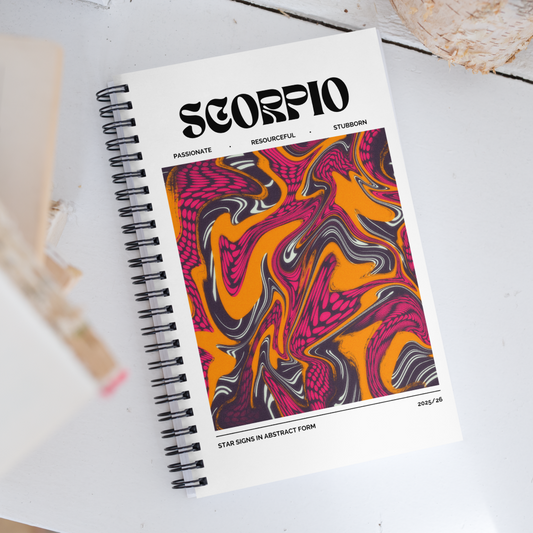 Scorpio Spiral Notebook – Psychedelic Star Sign Edition ♏🖤