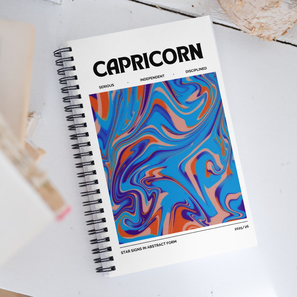 Capricorn Spiral Notebook – Psychedelic Star Sign Edition ♑✨