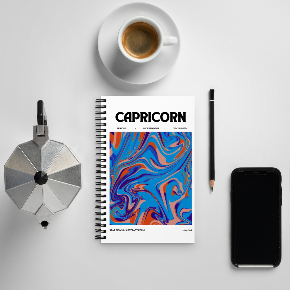 Capricorn Spiral Notebook – Psychedelic Star Sign Edition ♑✨