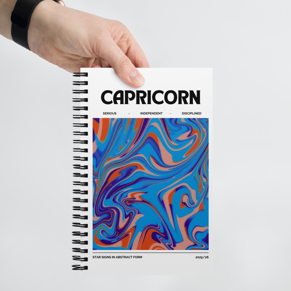 Capricorn Spiral Notebook – Psychedelic Star Sign Edition ♑✨