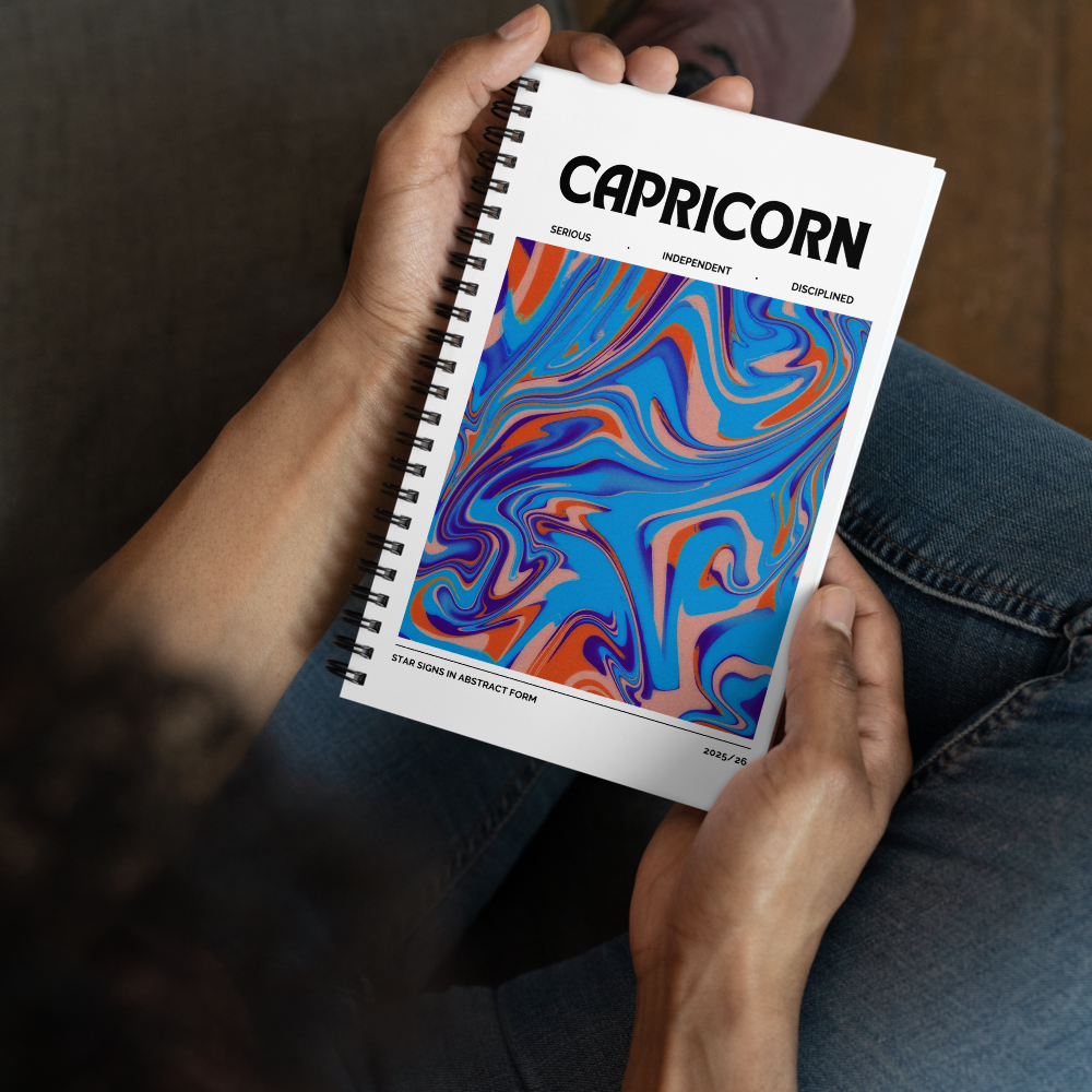 Capricorn Spiral Notebook – Psychedelic Star Sign Edition ♑✨