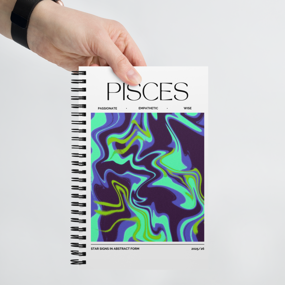 Pisces Spiral Notebook – Psychedelic Star Sign Edition ♓🌊