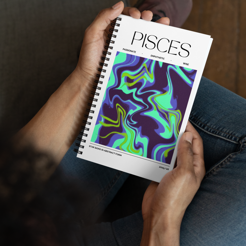 Pisces Spiral Notebook – Psychedelic Star Sign Edition ♓🌊