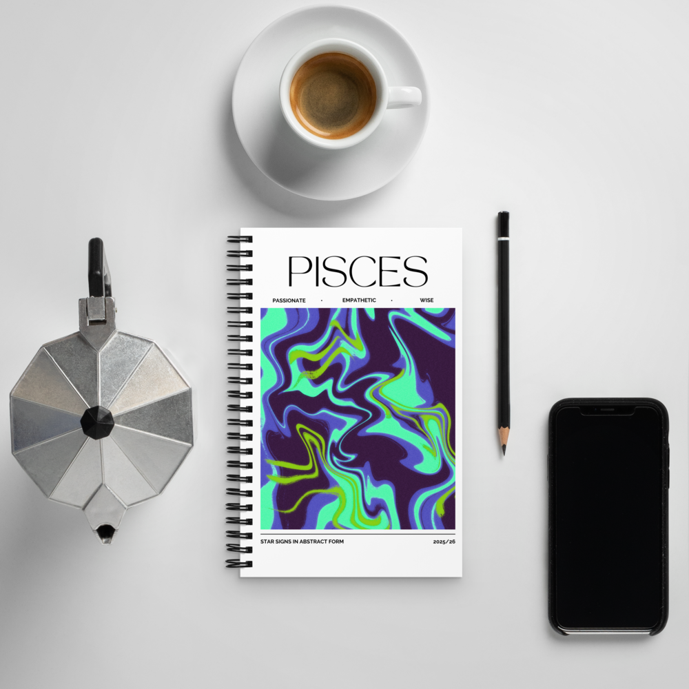 Pisces Spiral Notebook – Psychedelic Star Sign Edition ♓🌊