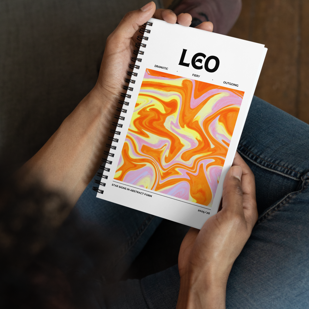 Leo Spiral Notebook – Psychedelic Star Sign Edition ♌🔥