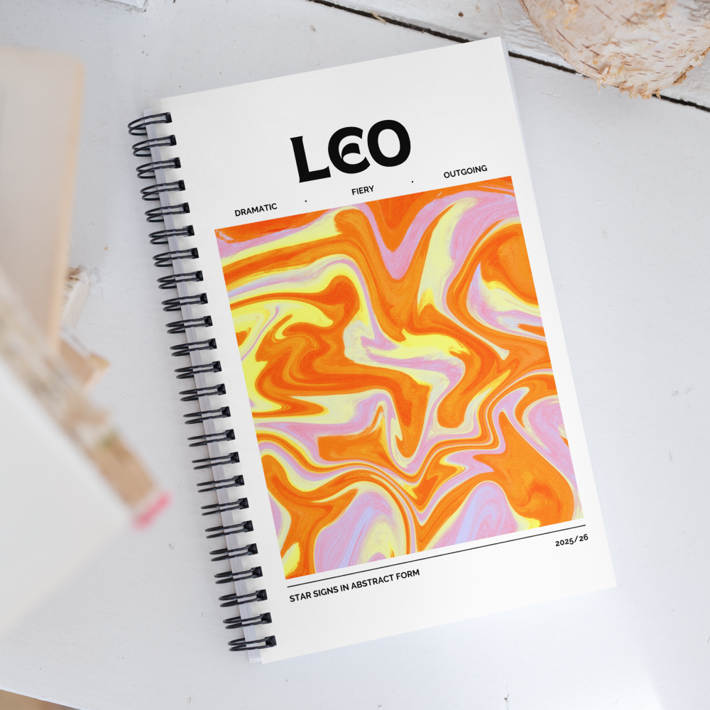 Leo Spiral Notebook – Psychedelic Star Sign Edition ♌🔥