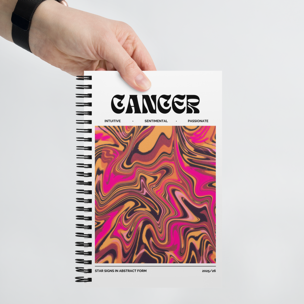 Cancer Spiral Notebook – Psychedelic Star Sign Edition ♋🌊