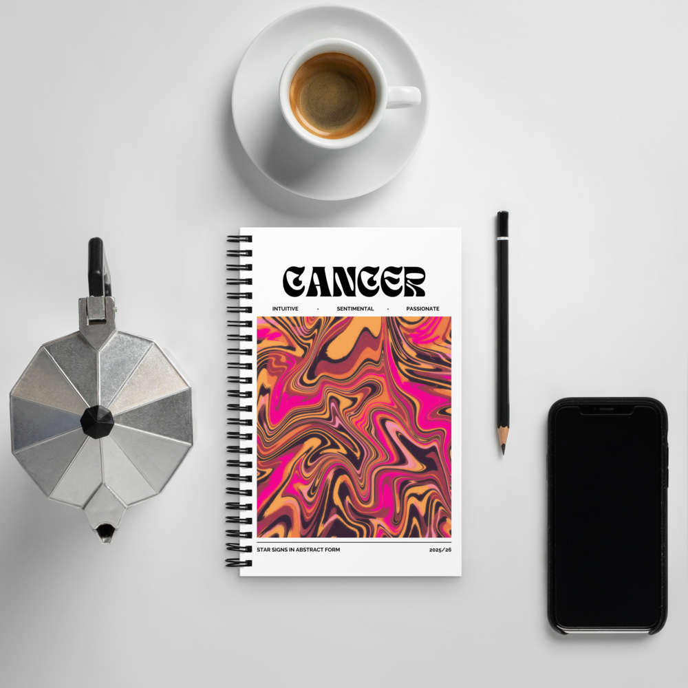 Cancer Spiral Notebook – Psychedelic Star Sign Edition ♋🌊