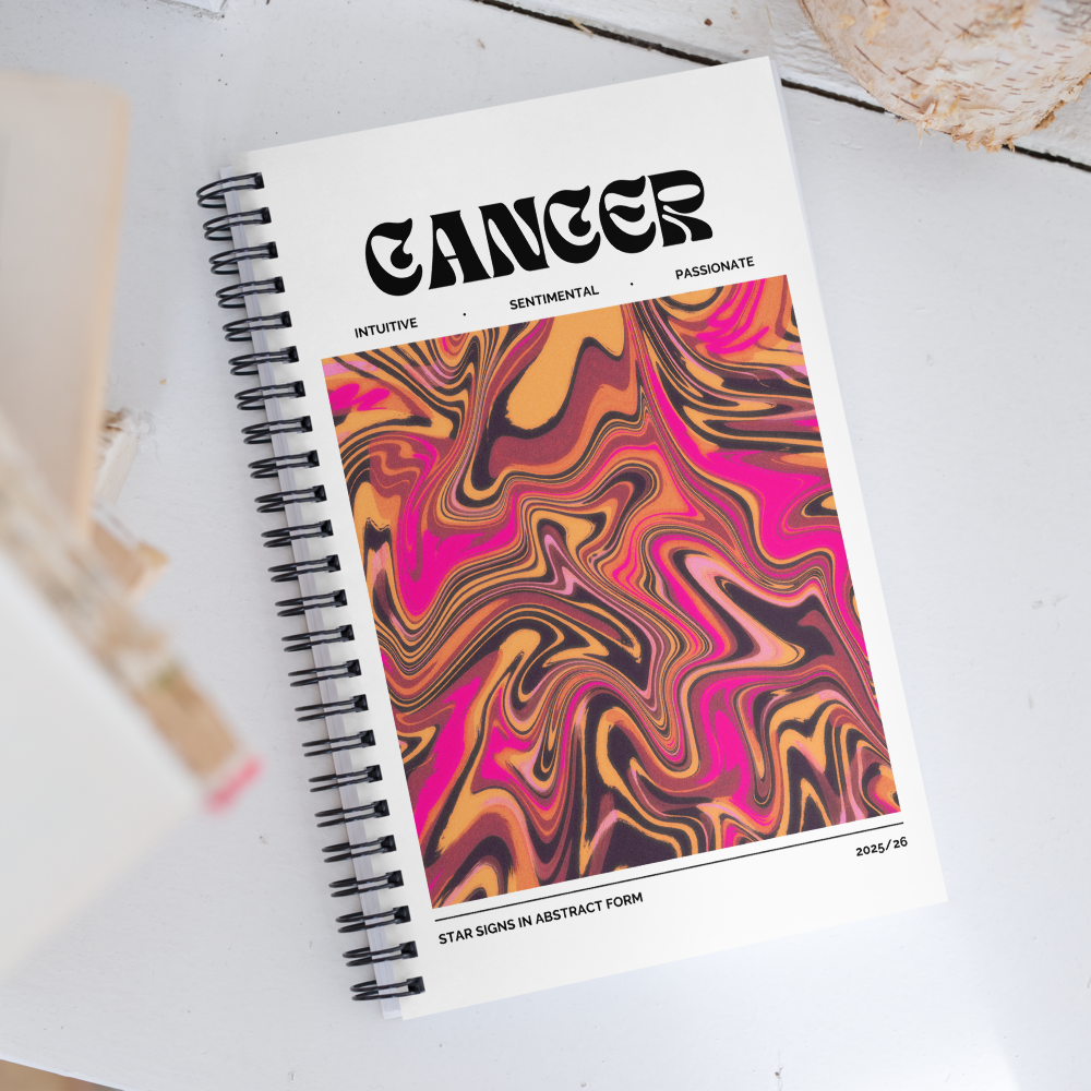 Cancer Spiral Notebook – Psychedelic Star Sign Edition ♋🌊