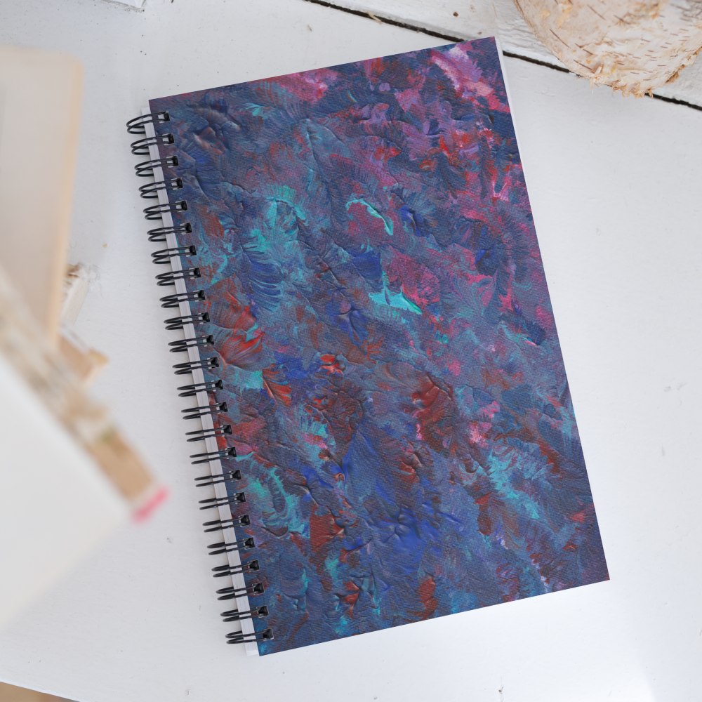 "Waves of Emotion" Spiral Notebook – Canvas Art Edition 🌊🎨