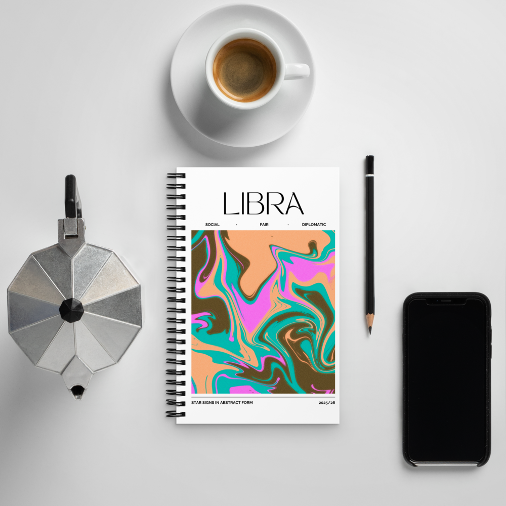 Libra Spiral Notebook – Psychedelic Star Sign Edition ♎✨