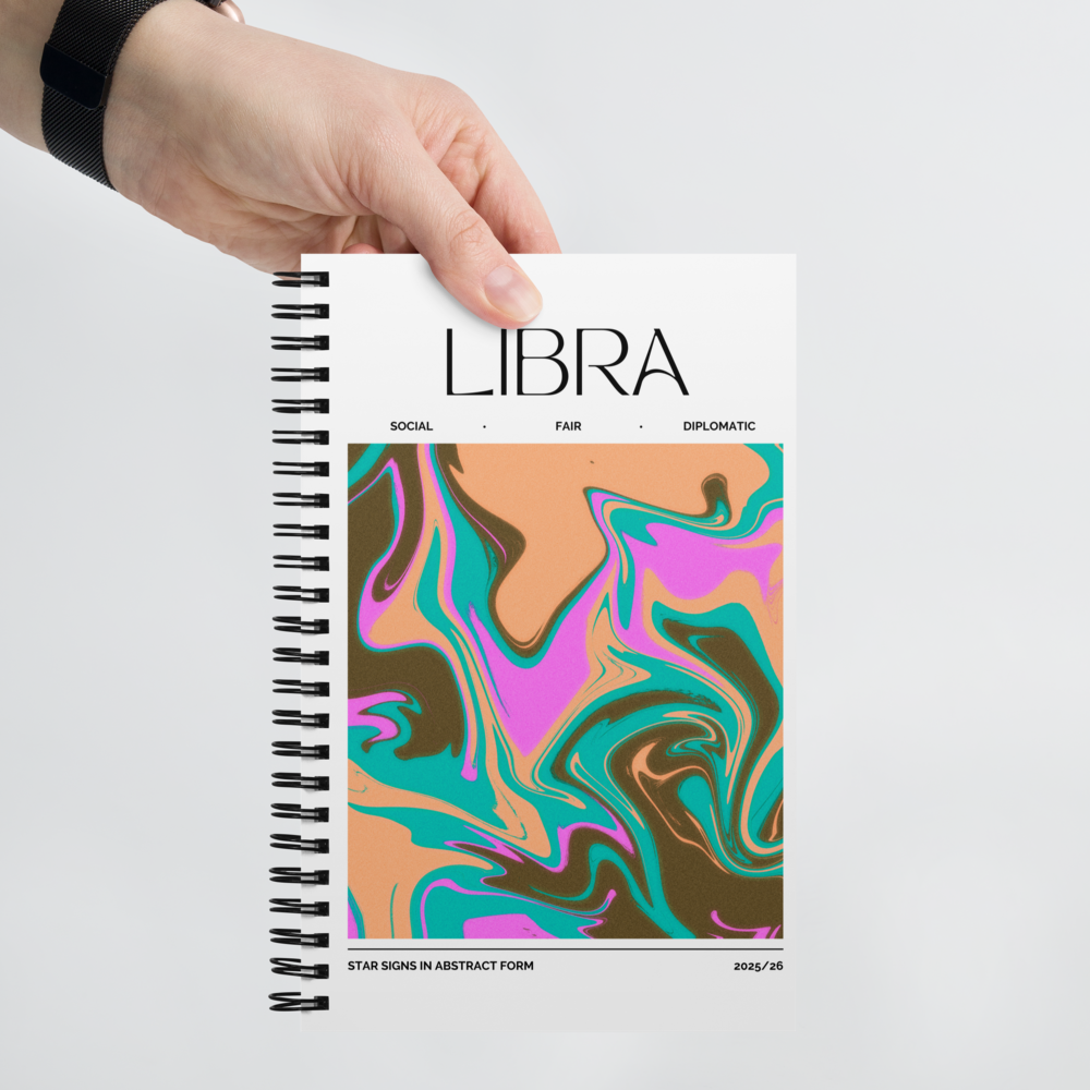 Libra Spiral Notebook – Psychedelic Star Sign Edition ♎✨