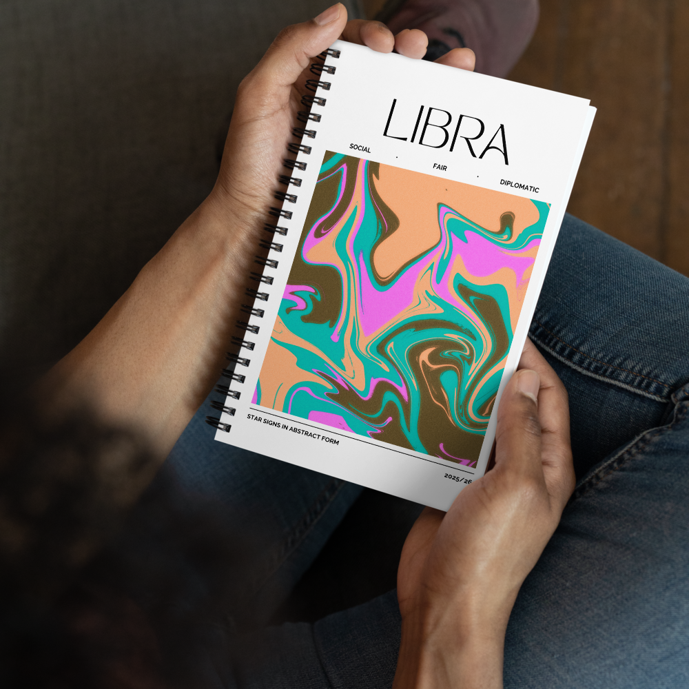 Libra Spiral Notebook – Psychedelic Star Sign Edition ♎✨